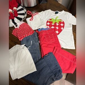 Mini Boden girls 6pc lot red, white and blue, size 11-12Y